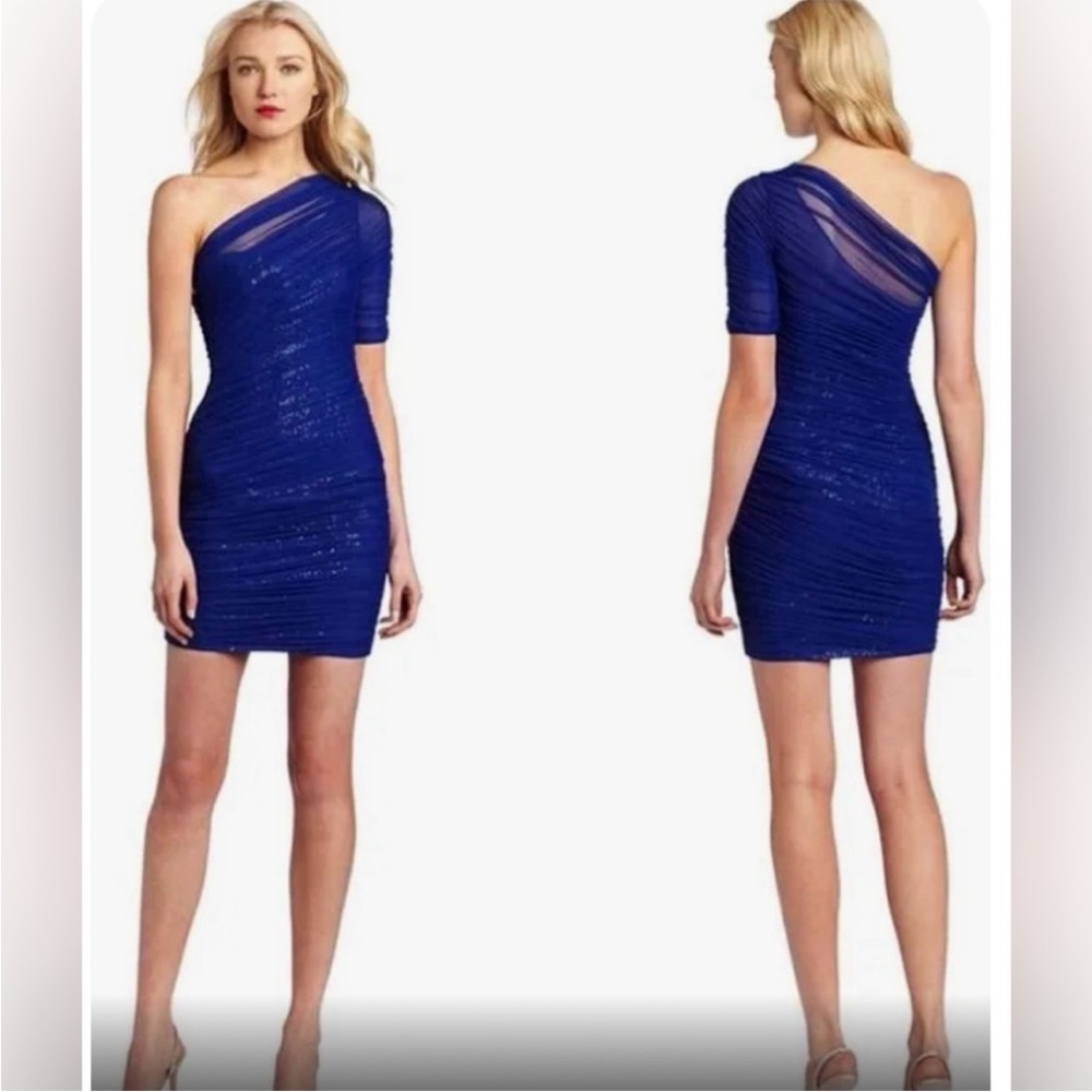 Elegant Blue One-Shoulder Dress